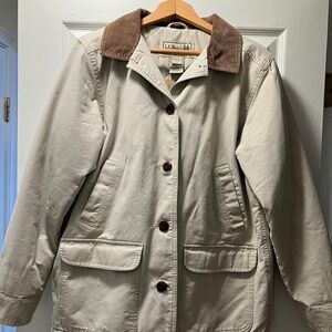 L.L. Bean Beige Jacket with Brown Collar